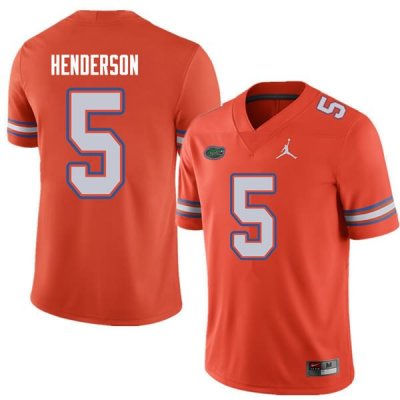 Men's Florida Gators #5 CJ Henderson NCAA Jordan Brand Orange Authentic Stitched College Football Jersey EPQ4162JO